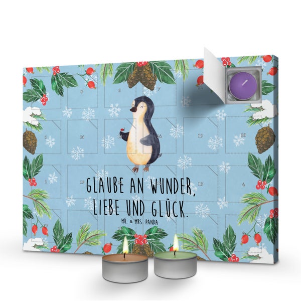 Mr. & Mrs. Panda Duftkerzen Adventskalender Pinguin Marienkäfer - Blau Pastell