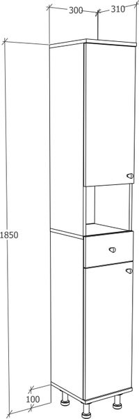 Badmöbel Hochschrank Badschrank Schublade Nilosi