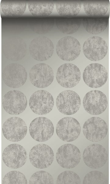 Origin Wallcoverings Tapete große verwitterte Kugeln Dunkelgrau - 53 cm x 10,05 m - 347609