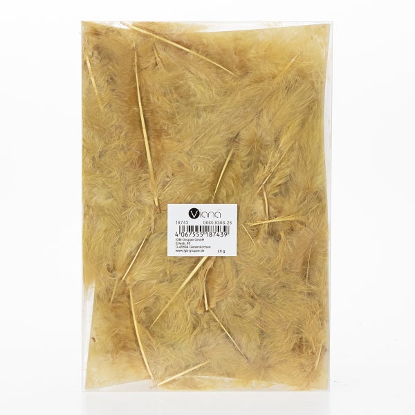 Viana Bastelfedern in Gold, Packung mit 20 Gramm.