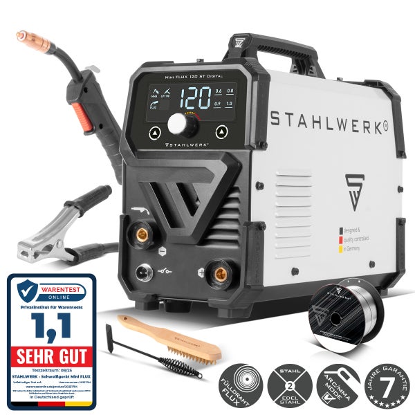 STAHLWERK Mini Flux 120 ST Digital Schweißgerät mit Zubehör