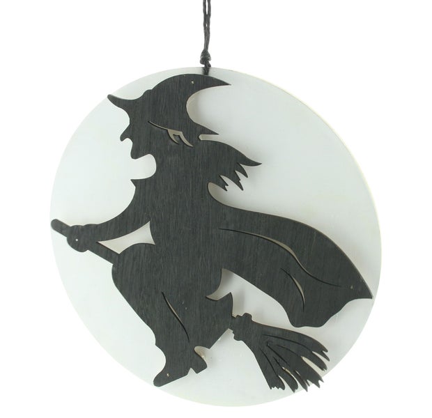 Dekorative Hexenfigur aus Holz für Halloween