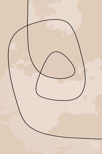 Abstrakte Wanddekoration mit geschwungener Linie