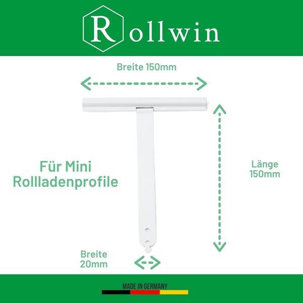Rollwin 10x Rolladen Aufhängefeder MINI - 15 cm Rolladenhalterungen Mini Rolladenaufhängung Stahlfeder Befestigungsfeder Stahlbandaufhänger Rolladen Federn Aufhängung Mini Aufhänger für Rolladen