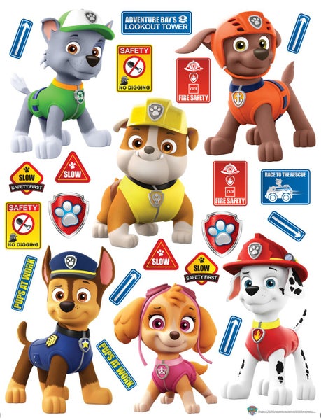 Sanders und Sanders Wandtattoo PAW Patrol Rot, Gelb und Grün - 85 x 65 cm - 600177