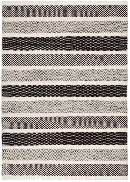 Wendbarer Wollteppich im skandinavischen Design 2-Seitiger Skandi Naturgrau 80x150 cm