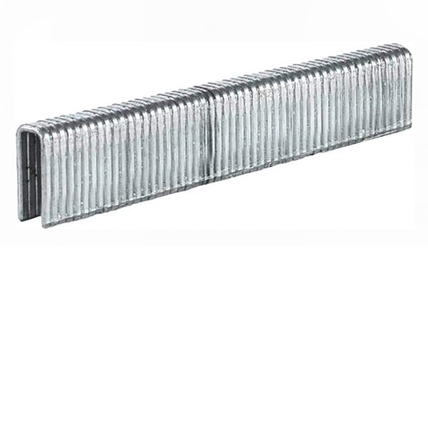 Ein Streifen Metallklammern für Handtacker oder Drucklufttacker.