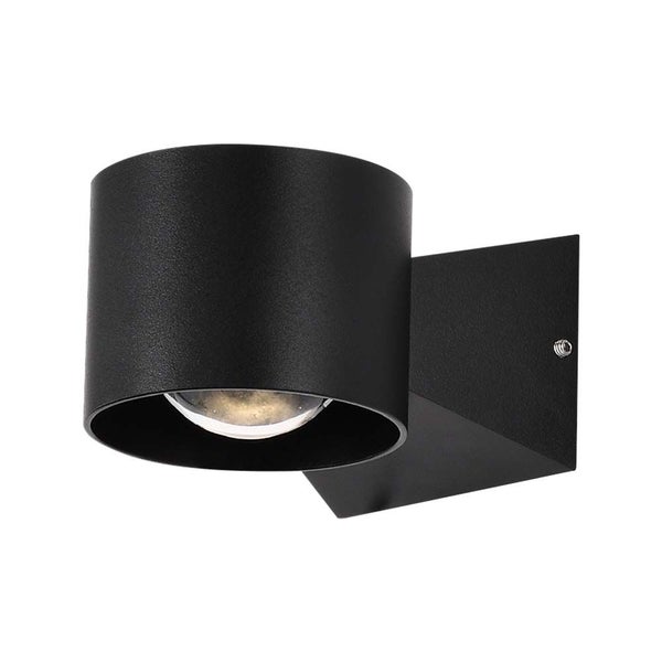 Schwarze Wandleuchte im Zylinderdesign