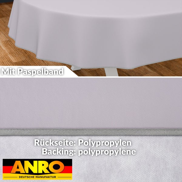 Tischdecke mit Paspelband und Polypropylen-Rückseite