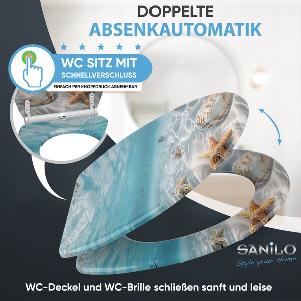 WC-Sitz mit Absenkautomatik und Strandmotiv