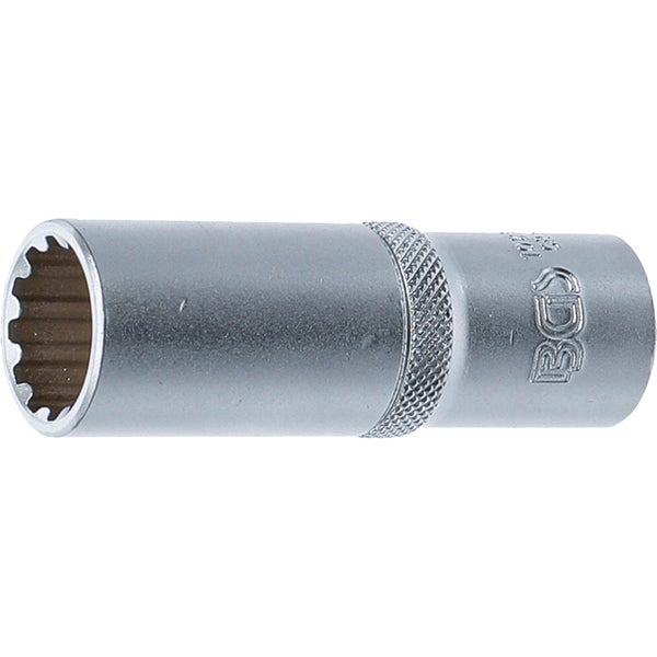 BGS Steckschlüssel-Einsatz Gear Lock tief Antrieb Innenvierkant 12,5 mm (1/2) SW 18 mm - 10258