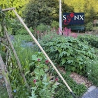 Gartenwerkzeug mit Holzgriff im Garten