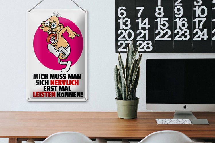 Blechschild Spruch 20x30cm Mich nervlich leisten können