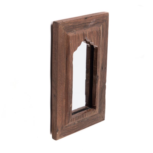 Wandspiegel  Sara 40x25 cm, Mahagoni Massivholz dunkelbraun