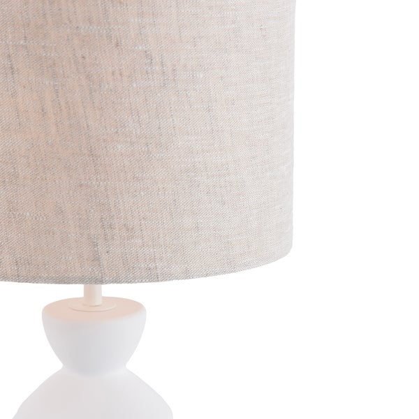Design-Tischleuchte weißer Stoffschirm lichtgrau 25 cm - Alisia