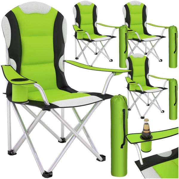 4er Set Campingstuhl tectake  faltbar, gepolstert 60 x 88 x 110 cm