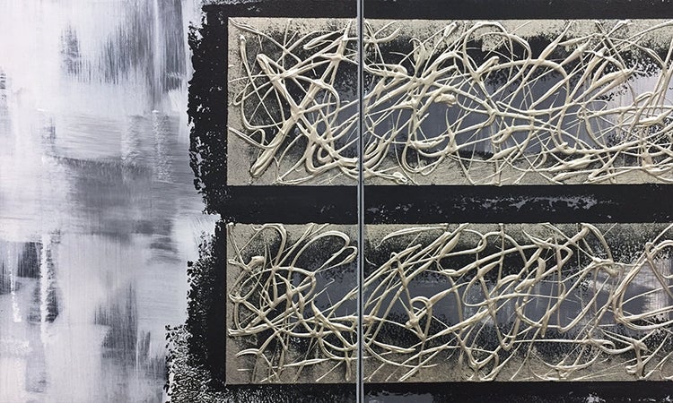 Das moderne Bild -Warm Coldness- 180x70x2 cm handgemaltes Unikat