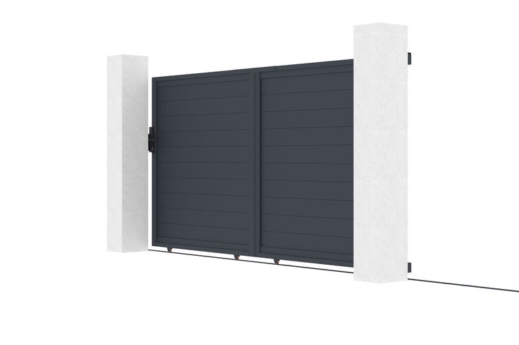 Schiebetor aus aluminium 3,5m EIGER H.180cm grau