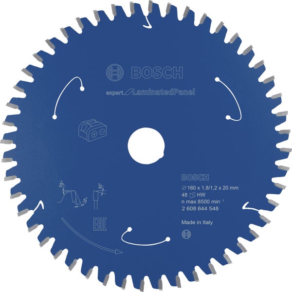 Bosch Kreissägeblatt Expert for Laminated Panel für Akku-Handkreissägen 160 x 1,8 x 20 mm 48 - 2608644548