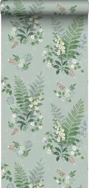 Borastapeter Tapete Feldblumen Grün - 53 cm x 10.05 m - 660426