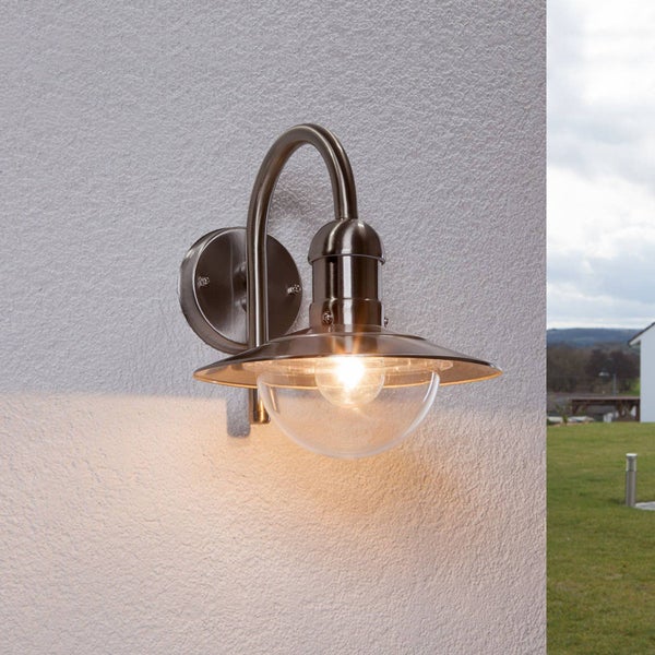 Lindby Damion (spritzwassergeschützt (Modern) in Alu aus Edelstahl (1 flammig, E27)