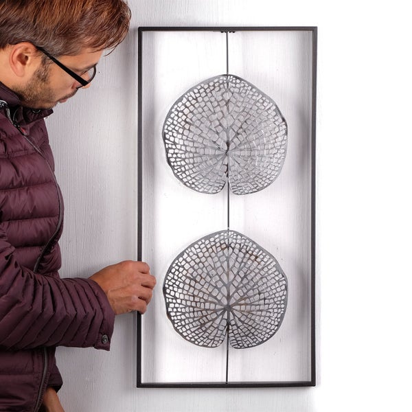 Wandbild PURE LEAVES  Metall antik-silber