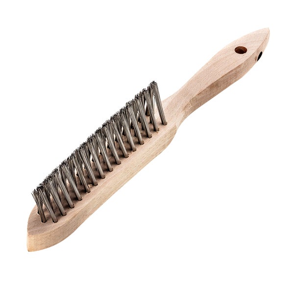 Drahtbürste mit Holzgriff und Stahlborsten