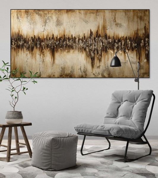 Handgemaltes Gemälde Acrylfarbe 140x70cm Braun
