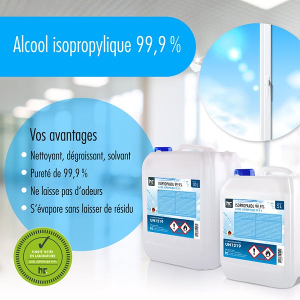 Isopropanol 99,9-prozentige Lösung in Kanistern mit Gefahrensymbolen