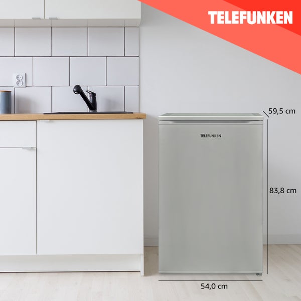 Telefunken Kühlschrank ohne Gefrierfach freistehend 135 Liter Kühlschrank klein mit Gemüsefach Standkühlschrank