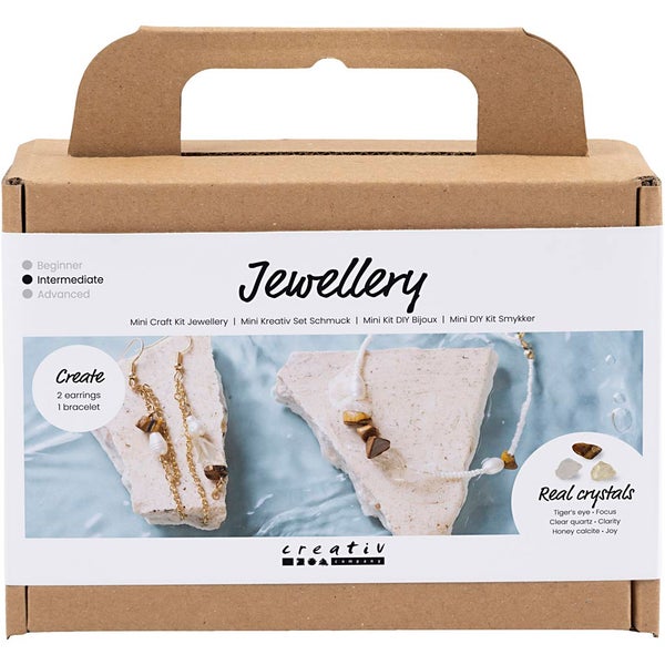 Creativ Company DIY Sets Beads Mini Kreativ Set Schmuck, Halskette und Ohrringe aus Kristallen, Kreativ Box