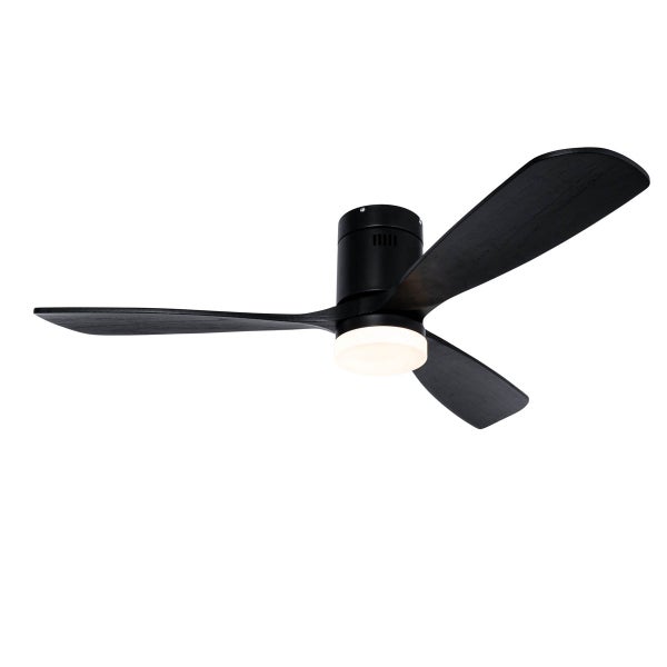 Deckenventilator mit drei Flügeln und integrierter Beleuchtung.