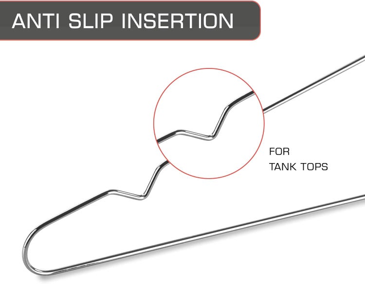 Detailansicht eines Kleiderbügels mit Anti-Rutsch-Einsatz für Tanktops