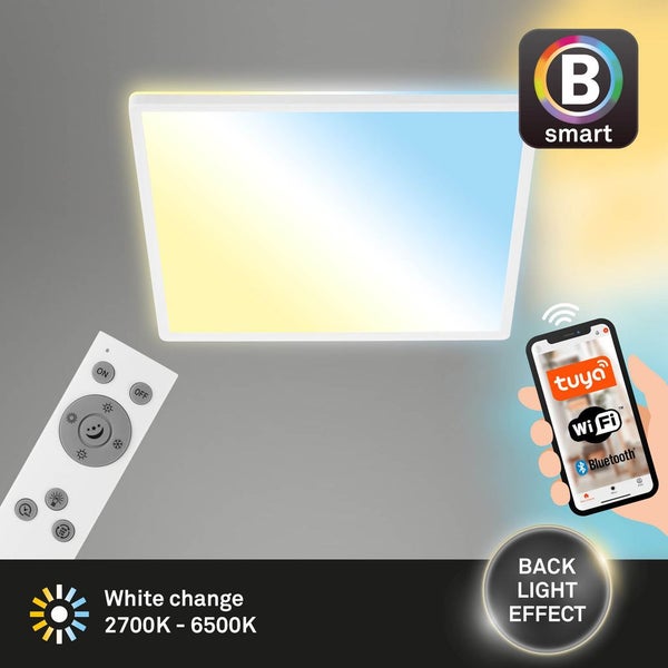 LED Panel Smart WiFi Bluetooth CCT dimmbar 22 W weiß Kunststoff Briloner