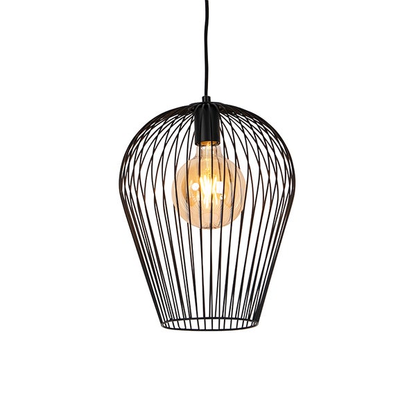 Set mit 5 Design-Hängelampen schwarz - Wires