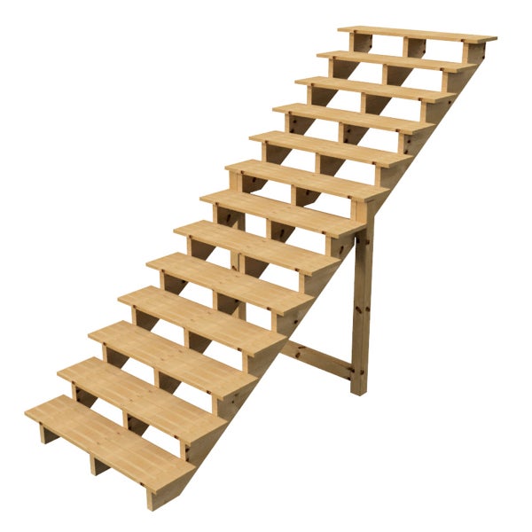 Holztreppe für den Außenbereich