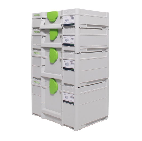 Festool Systainer Set SYS3 M 237 ( 204843 ) + SYS3 M 112 ( 204840 ) + SYS3 M 137 ( 204841 ) + SYS3 M 187 ( 204842 ) Werkzeugkoffer koppelbar