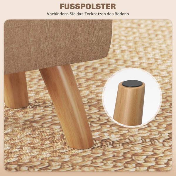 Detailansicht eines Möbelfußes mit Bodenschoner