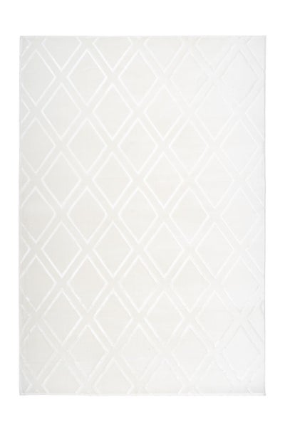 Kurzflor Teppich Blissique Weiß Modern, Klassisch 120 x 170 cm