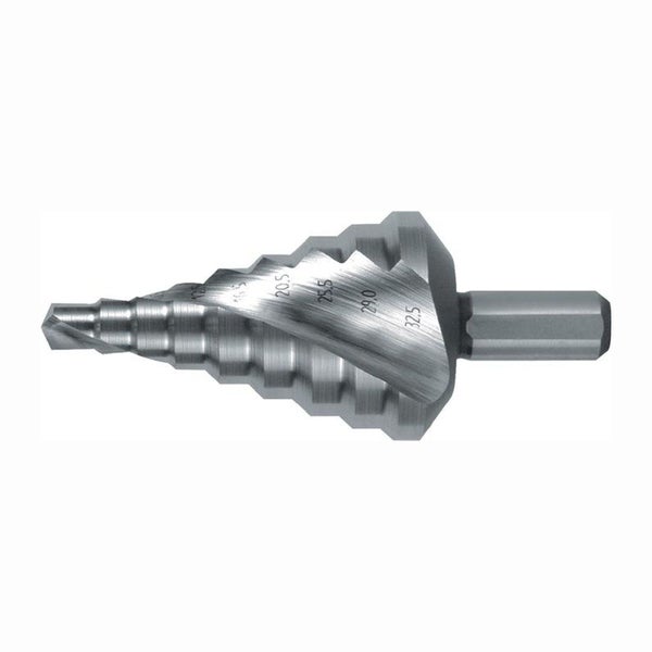RUKO Stufenbohrer HSS spiralgenutet mit Kreuzanschliff für metrische Kabelverschraubungen Ø 6,5 - 32,5 mm - 101092/RUKO