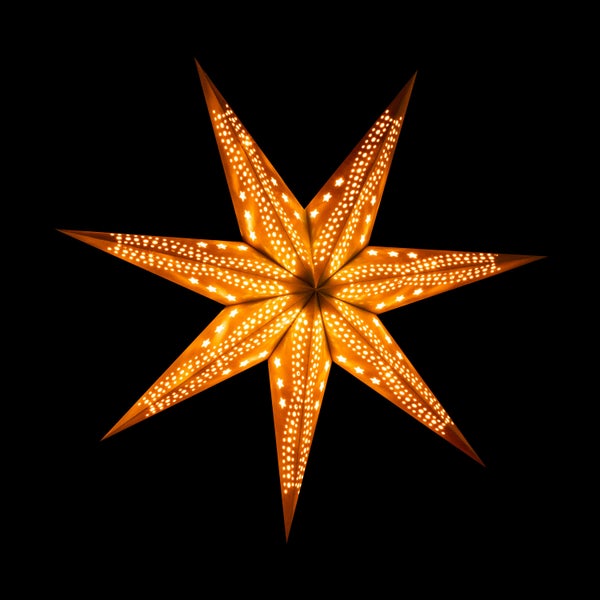 Sterntaler Dekostern | Weihnachtsstern Papier | Samt | Faltstern | 75cm | Innen | Glühbirne | Netzstecker