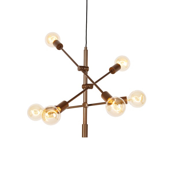 Pendelleuchte mit acht Leuchtenarmen und Leuchtmitteln