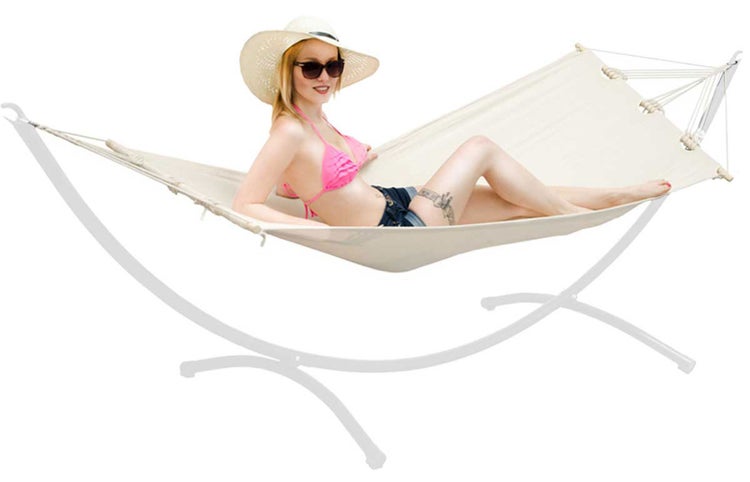 AMANKA Bis 100kg: Outdoor Stabhängematte 1 Person - 190x80cm Hängematte Outdoor Hängeliege ohne Gestell - Hängematte mit Stange - Garten Hängematte für Balkon Schaukelliege Indoor Liege zum Aufhängen
