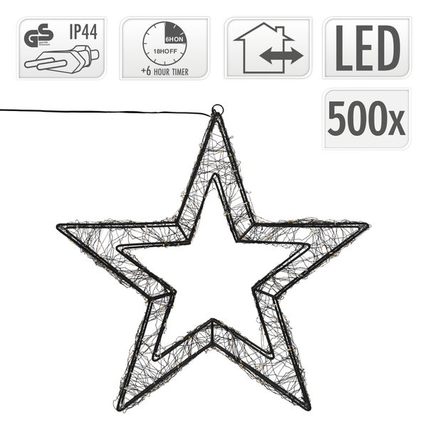LED-Sternleuchte mit Timerfunktion und Schutzart IP44