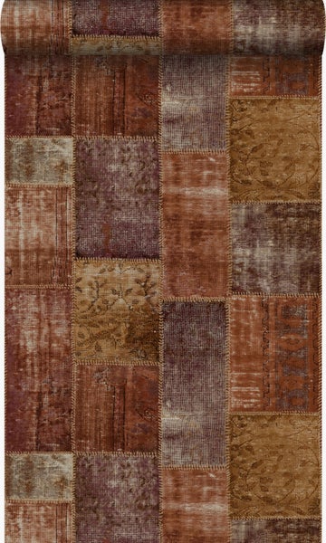 Origin Wallcoverings Tapete Kelim-Patchwork Rostbraun - 53 cm x 10.05 m - 347465