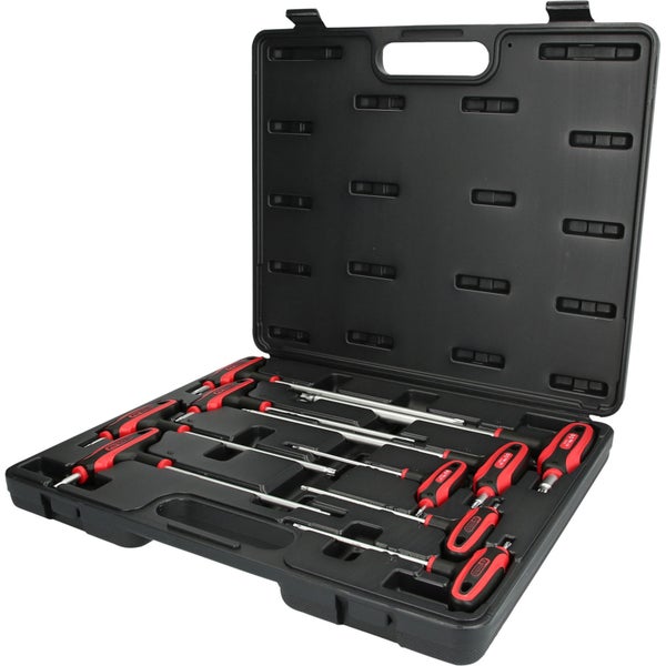 KS TOOLS T-Griff-Schlüssel-Satz Torx mit Bohrung 9tlg.TB10-TB50 - 151.8160