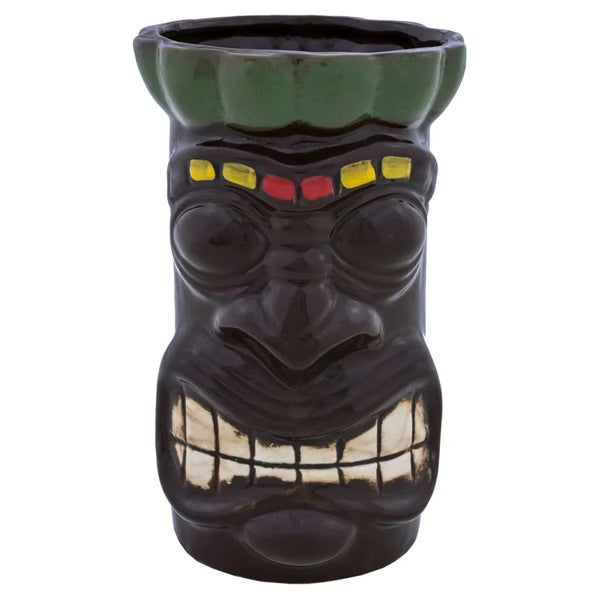 Tiki Becher aus Keramik mit Totenkopfmotiv als Cocktailglas