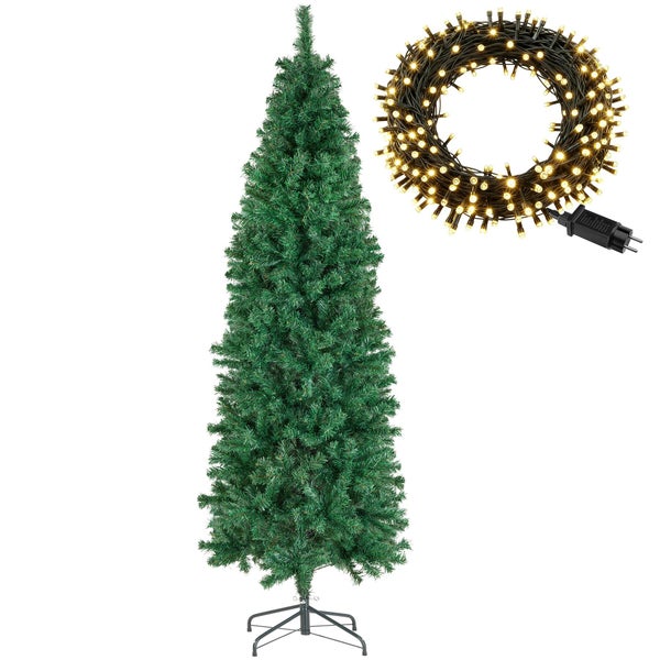 Schlanker Weihnachtsbaum mit Licherkette
