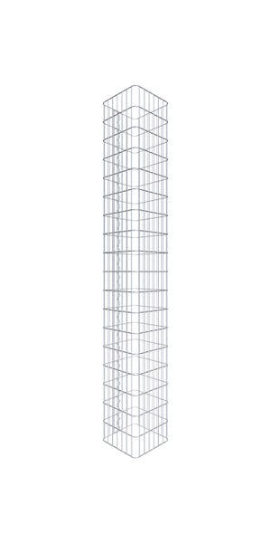 Gabionensäule 37 x 37 cm, MW 5 x 10 cm eckig - Höhe: 1,80 m