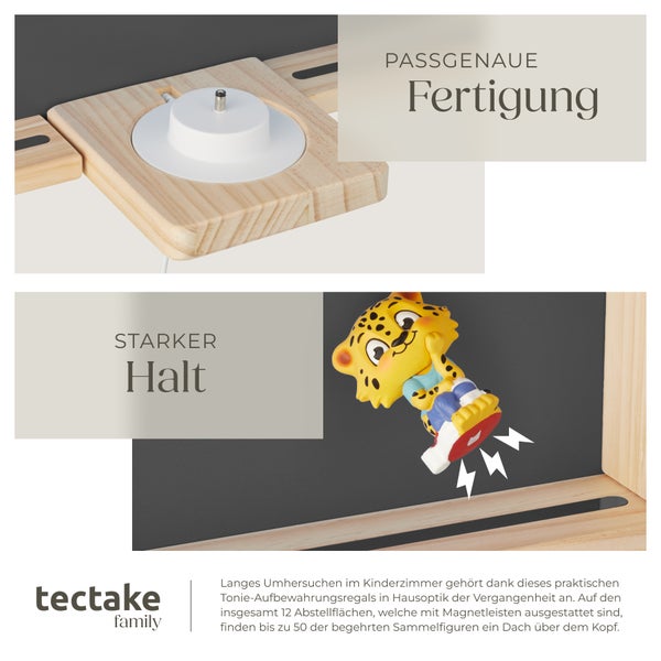 Wandregal tectake Mylittle Story 50 x 15,5 x 60 cm, unsichtbare Aufhängung für bis zu 50 Tonies anthrazit